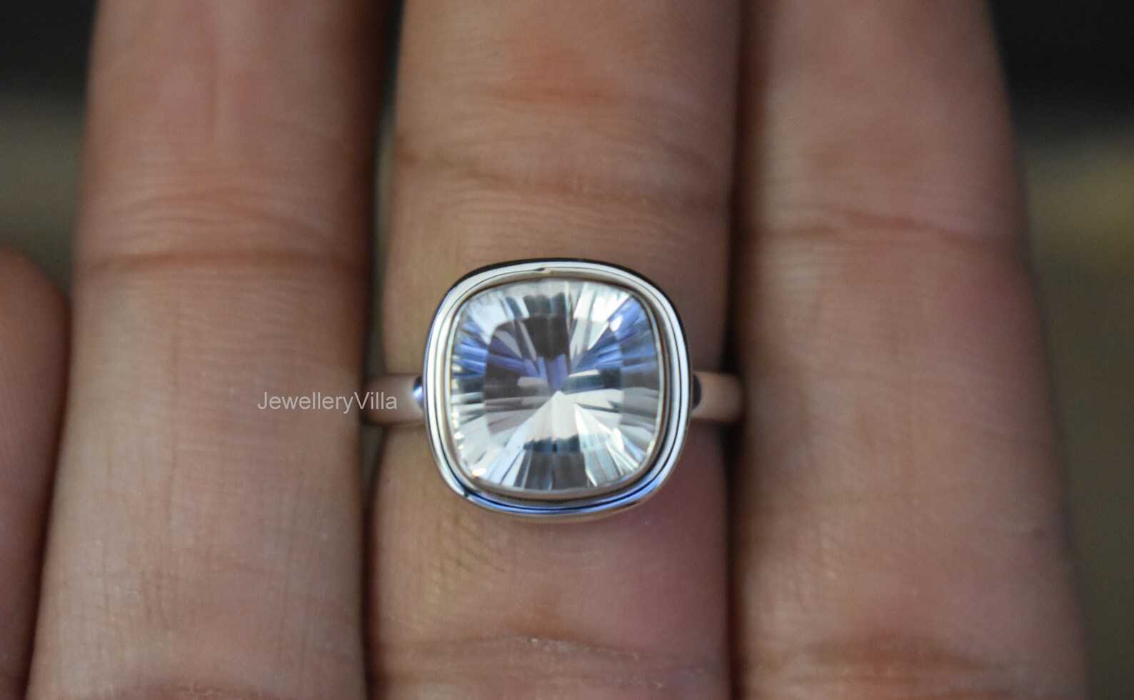 Clear Quartz Ring Antique Cut Gemstone Ring 925 Solid Etsy