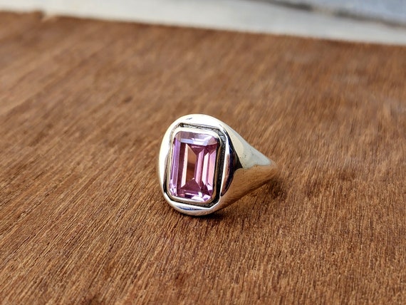 クンツァイトリング、デザイナーリング、925ソリッドスターリング