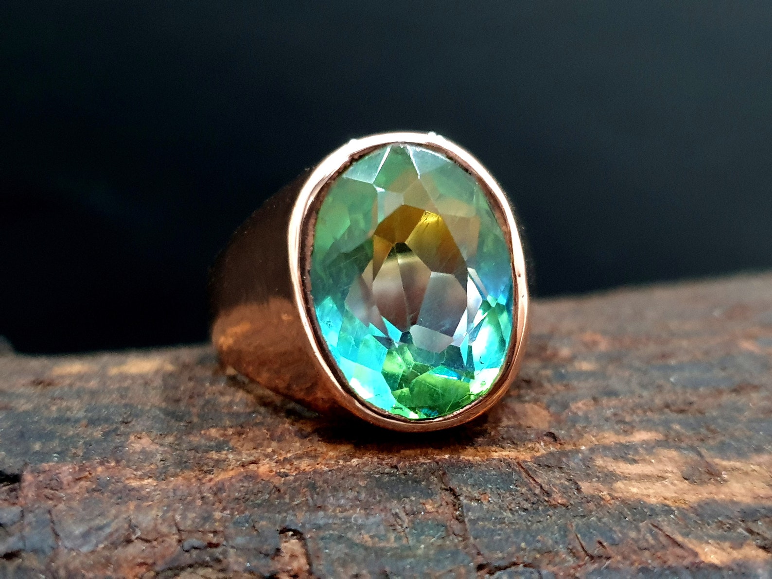 Tourmaline Ring Silver Kornerupine Ring 925 Solid Sterling Etsy