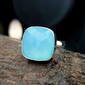 Chalcedony Ring, Natural Chalcedony Gemstone, 925 Solid Sterling Silver Ring, Handmade Ring, Rose Gold, 22K Yellow Gold Fill Ring