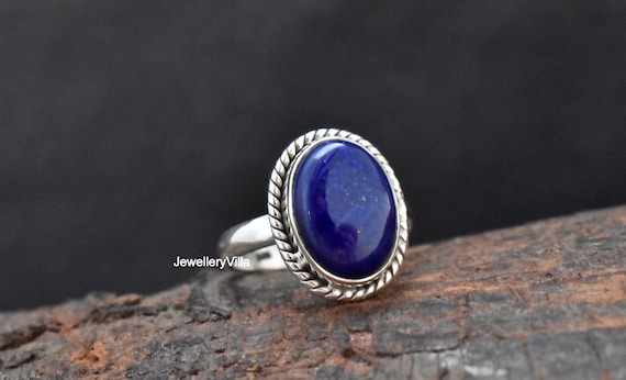 Vintage c 1950-60s. Solid Silver Lapis Lazuli Men's Ring. - Ruby Lane