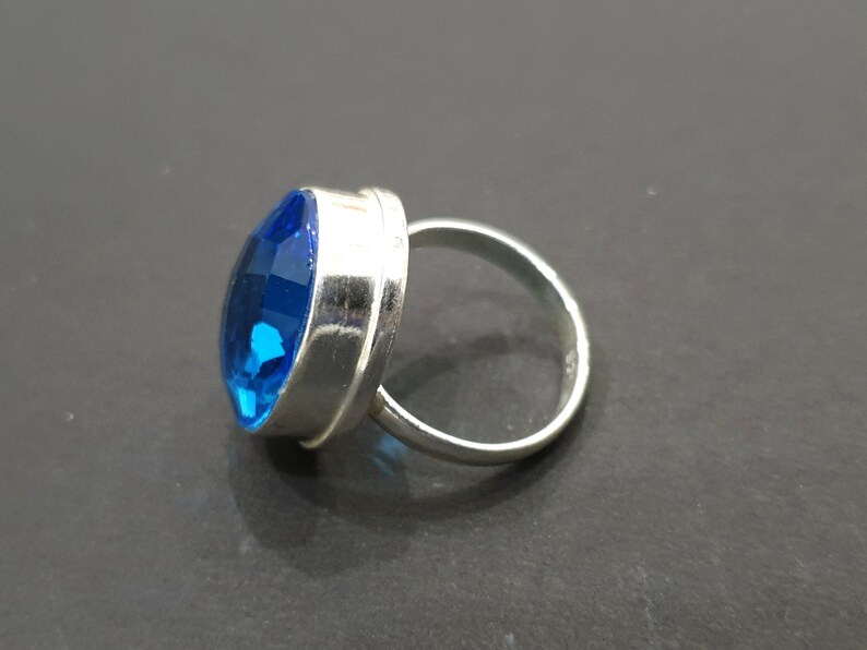 Neon Blue Quartz ring gemstone ring 925 sterling silver ring beautiful ring handmade ring quartz stone ring free shipping QQ12