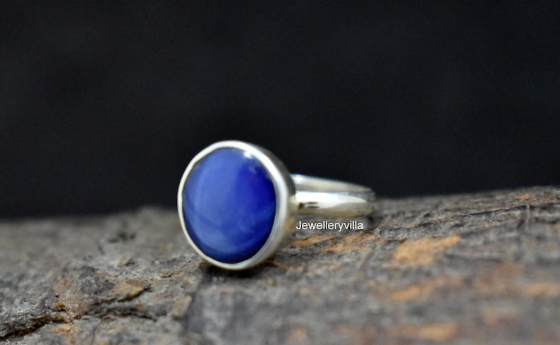 22K Yellow Gold Fill Ring Blue Star Ring Blue Sapphire Ring 925 Solid Sterling Silver Ring Rose Gold Round Sapphire Gemstone