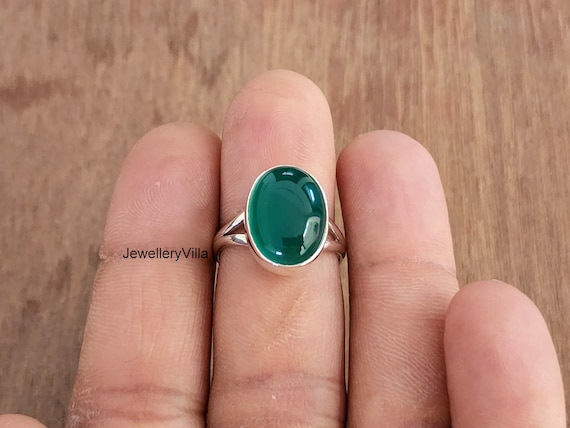 Green Onyx Ring, 925 Solid Sterling Silver Ring, Beautiful