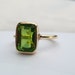 Peridot Ring, 925 Solid Sterling Silver, Beautiful Cushion Cut Green Peridot Quartz Gemstone, Rose Gold, 22K Yellow Gold Fill, Gift Ring 