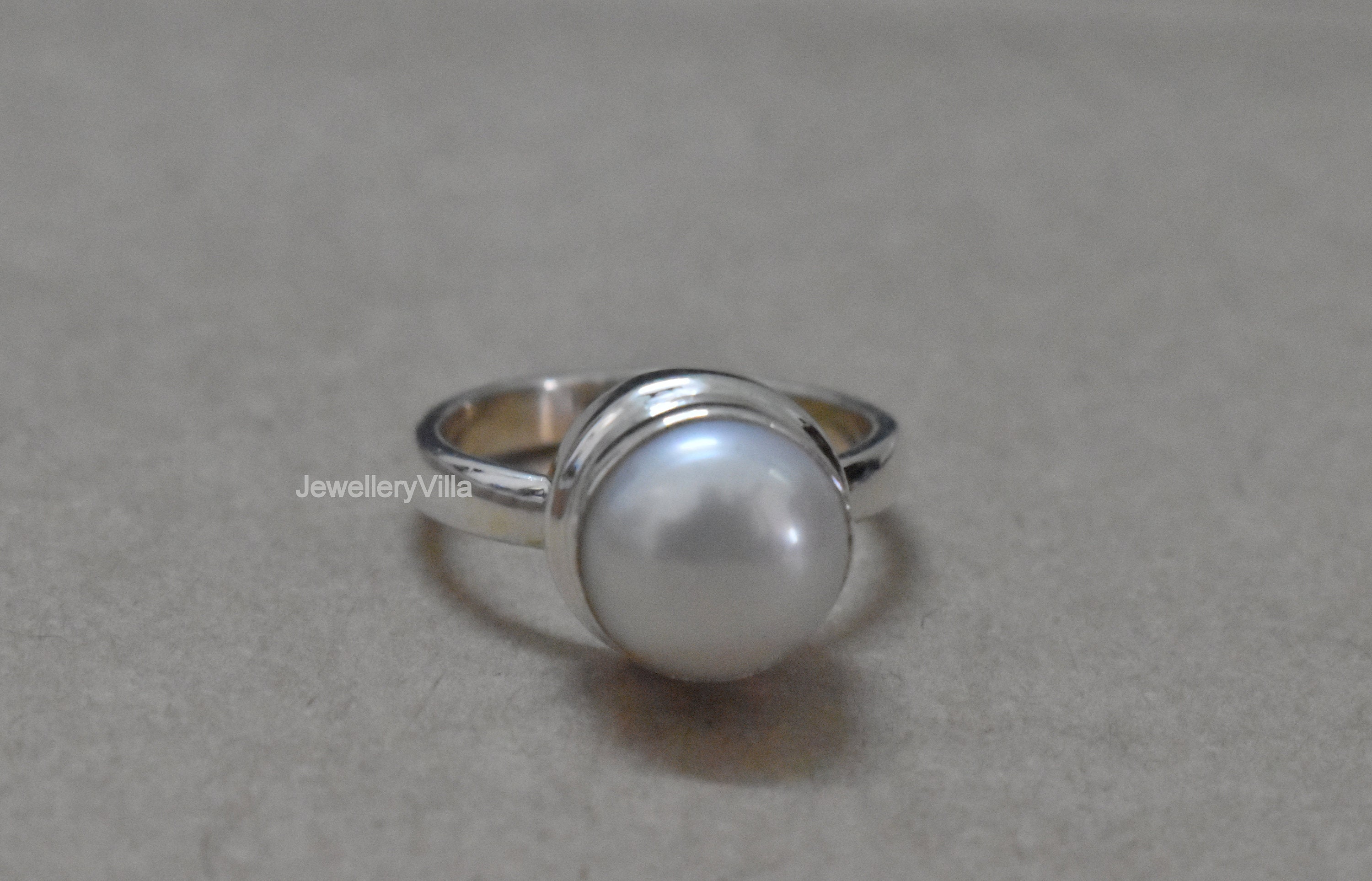 Pearl Ring, 925 Solid Sterling Silver Ring, Beautiful Round