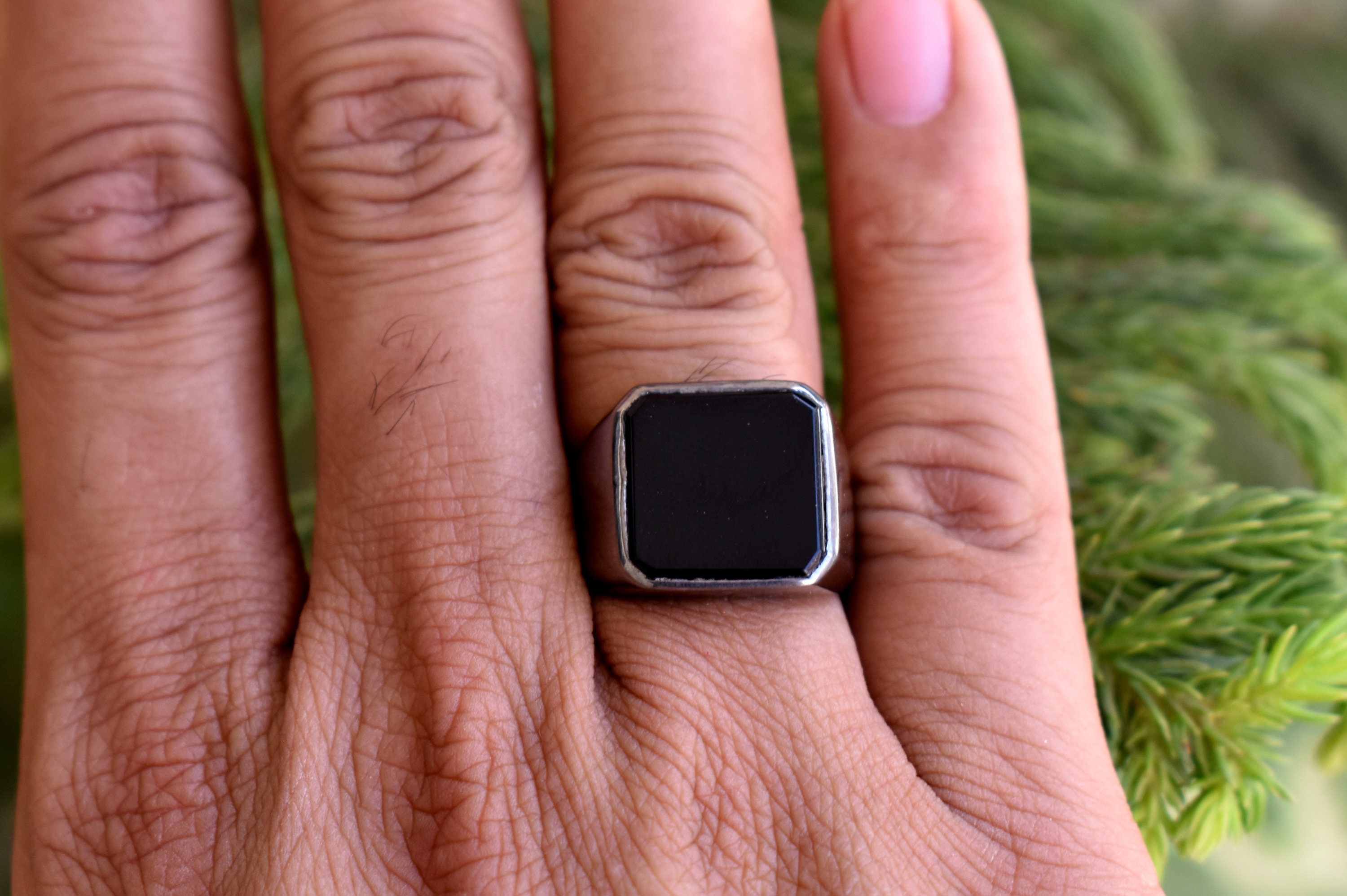 Black Onyx Ring Mens Ring 925 Solid Sterling Silver Ring | Etsy