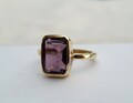 Amethyst Ring, 925 Solid Sterling Silver, Cushion Cut Purple Amethyst Quartz Gemstone Ring, Rose Gold, 22K Yellow Gold Fill Ring, Gift Ring