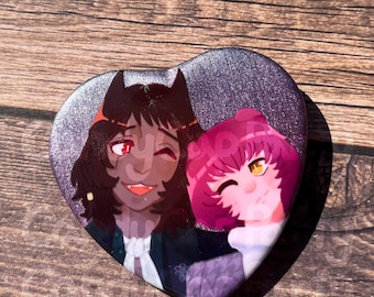 Magnus Brothers Holographic Heart Button
