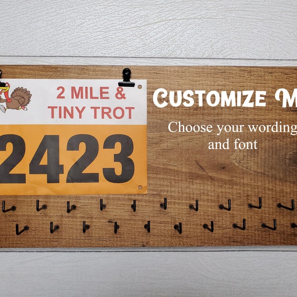 Customized Race Medal Holder, Race Medal and Bib Holder, Medal Display