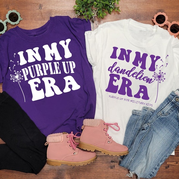 In My Eras T-Shirt, Purple Up for Military Kids T-shirt, In My Purple Up Era, In My Dandelion Era, In My Military Kid Era