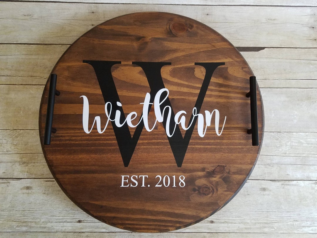 Personalized Wood Lazy Susan, Monogrammed Turntable Tray - Etsy