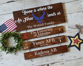 Home is where the Air Force sends us-Military Duty Sign-Military Location Boards-Air Force Home-Army-Navy-Marines-Coast Guard-Space Force