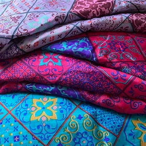 Tiles Print Silk Fabric