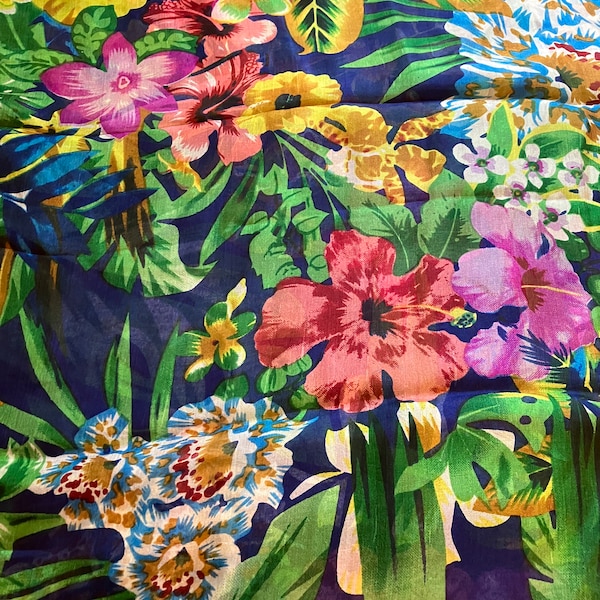 Jungle Flowers Pure Silk Fabric