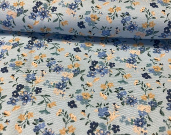 Tela de algodón con estampado de flores de diseñador