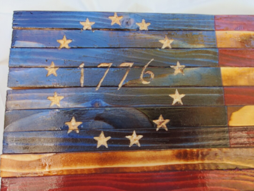 Rustic Wood Flag - 1776 Color - Etsy