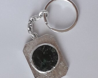 Sterling Silver(925) Key Chain with Original Roman Coin.