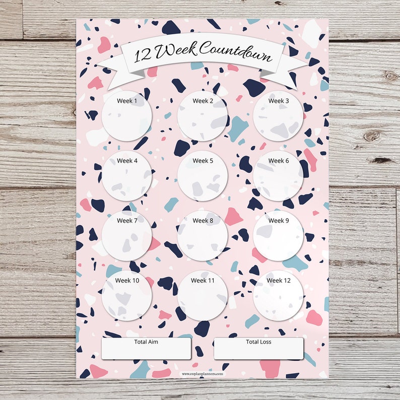 8 and 12 Week Countdown Countdown Sheets Weight Loss Etsy UK