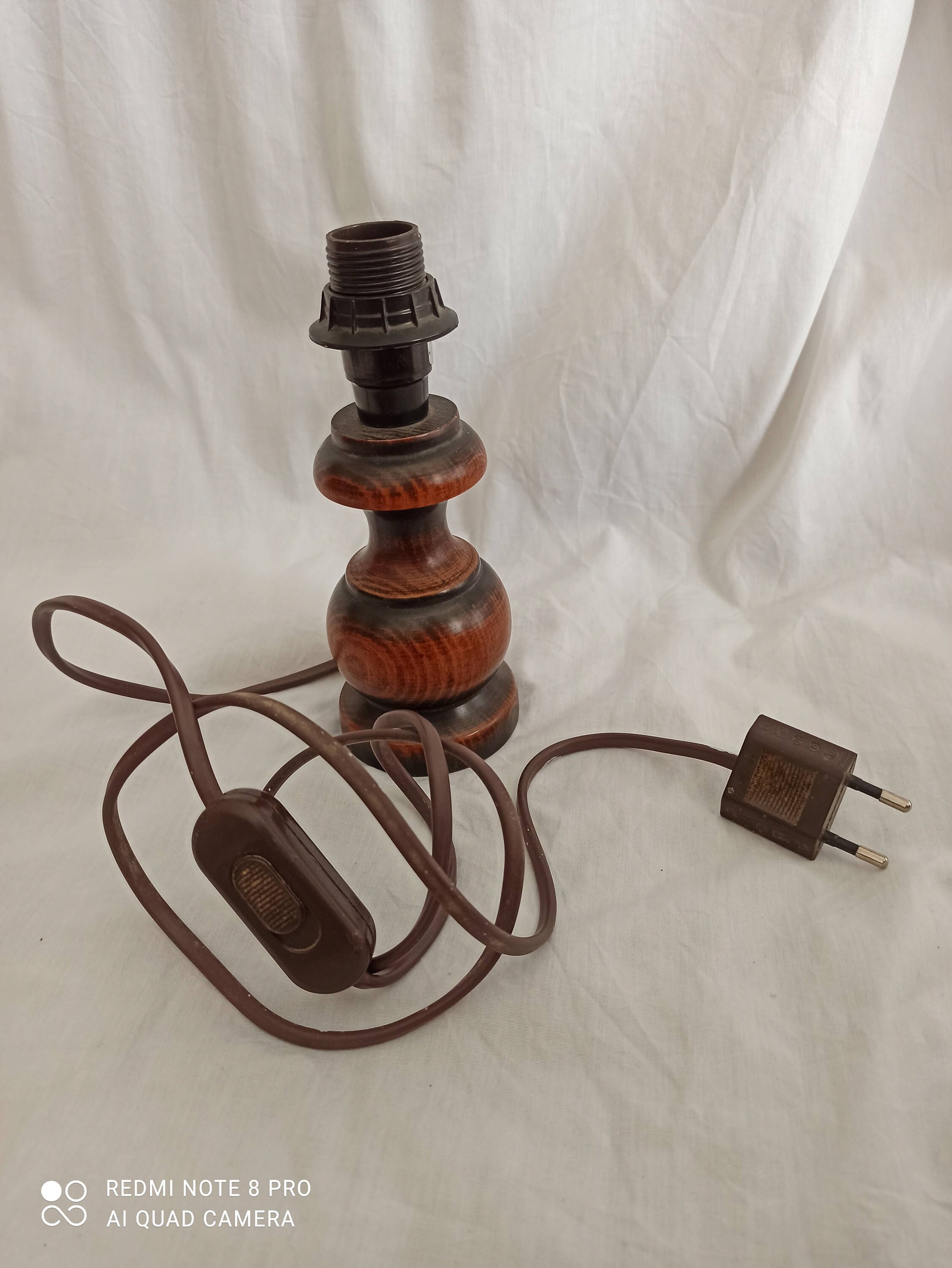 Pied de Lampe Bois Vintage Français
