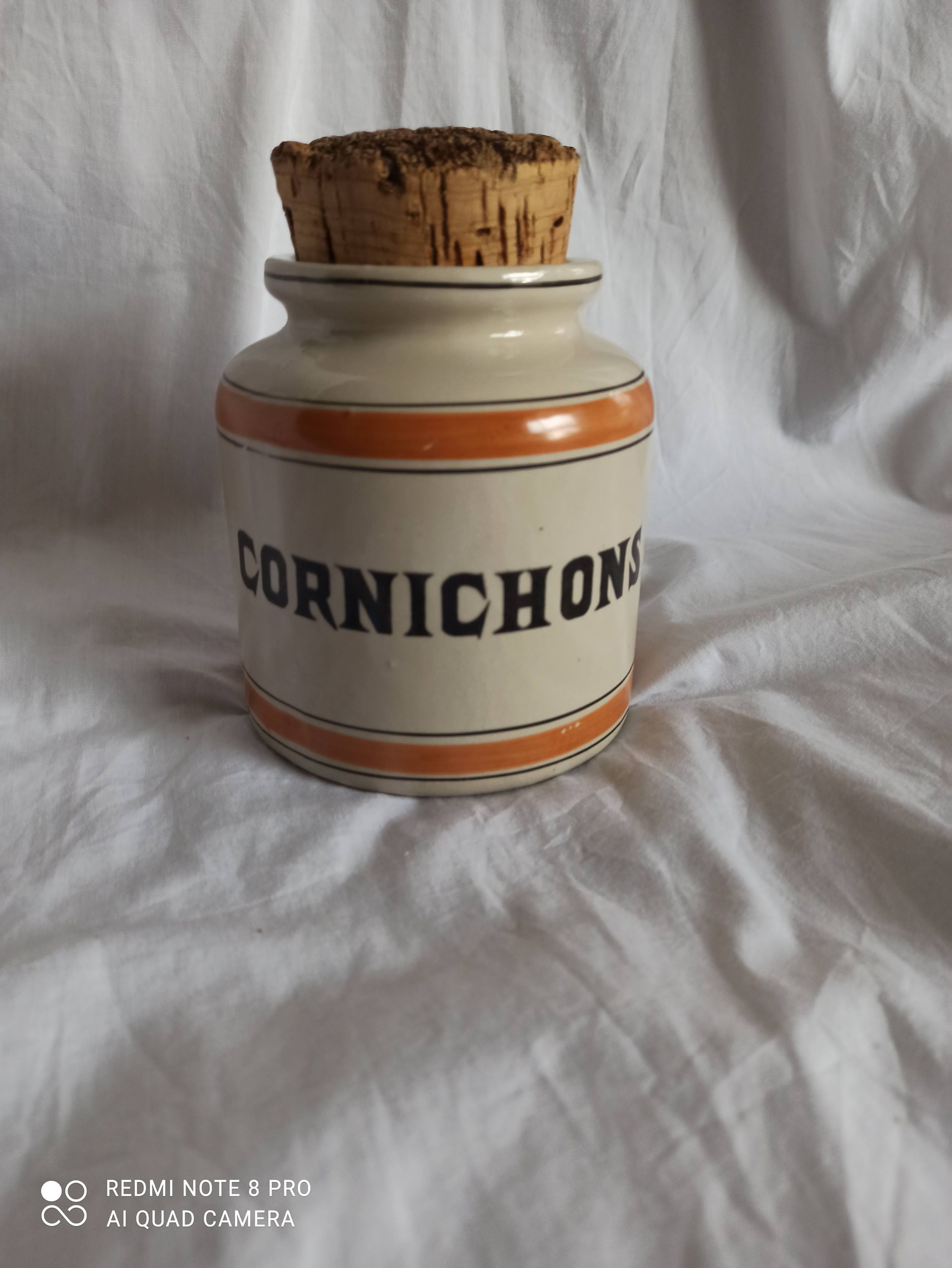 Pot à Cornichons en Grès Vintage