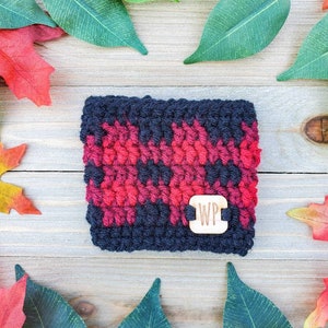 Rode Buffalo Plaid Hot Drink Cup Cozy Short, Koffie Cup Gezellig, Thee cup gezellig, Hot Drink Sleeve