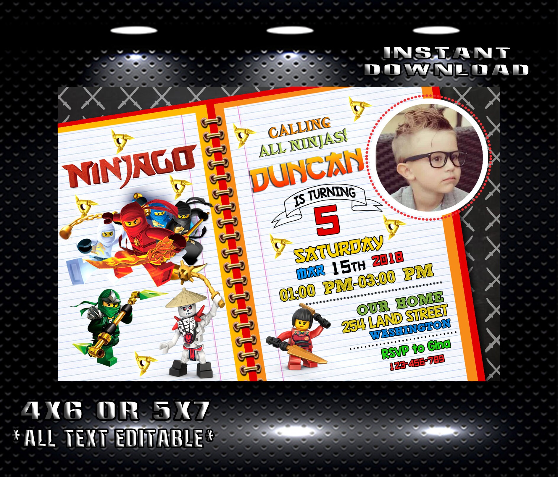ninjago invitation ninjago birthday