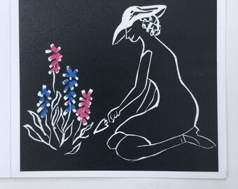 Greetings Card (Lino Garden)