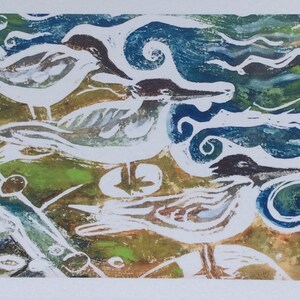 Terns  (Lino print)