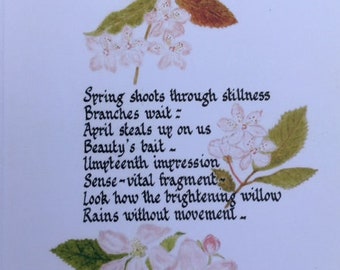 Poetry greetings card