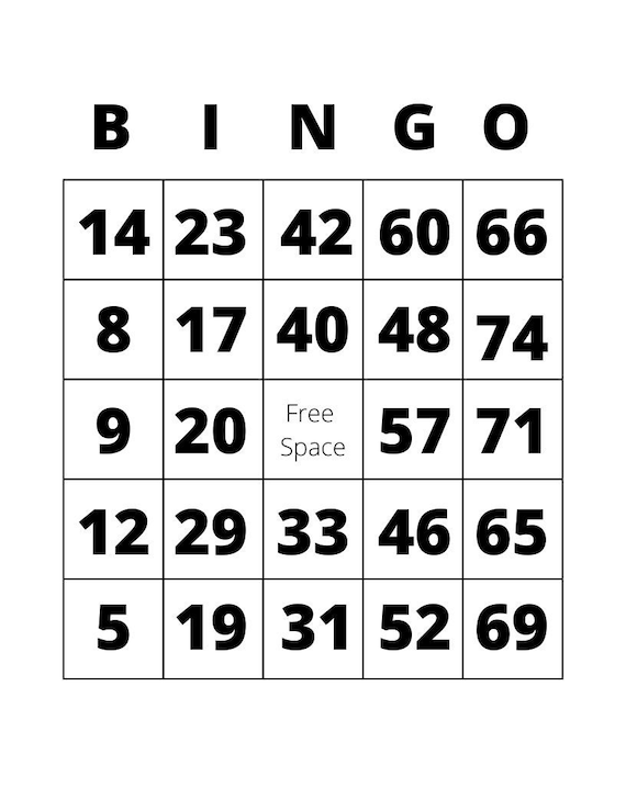 Printable Bingo Cards Set of 8 Boards Minimalist PDF Download - Etsy