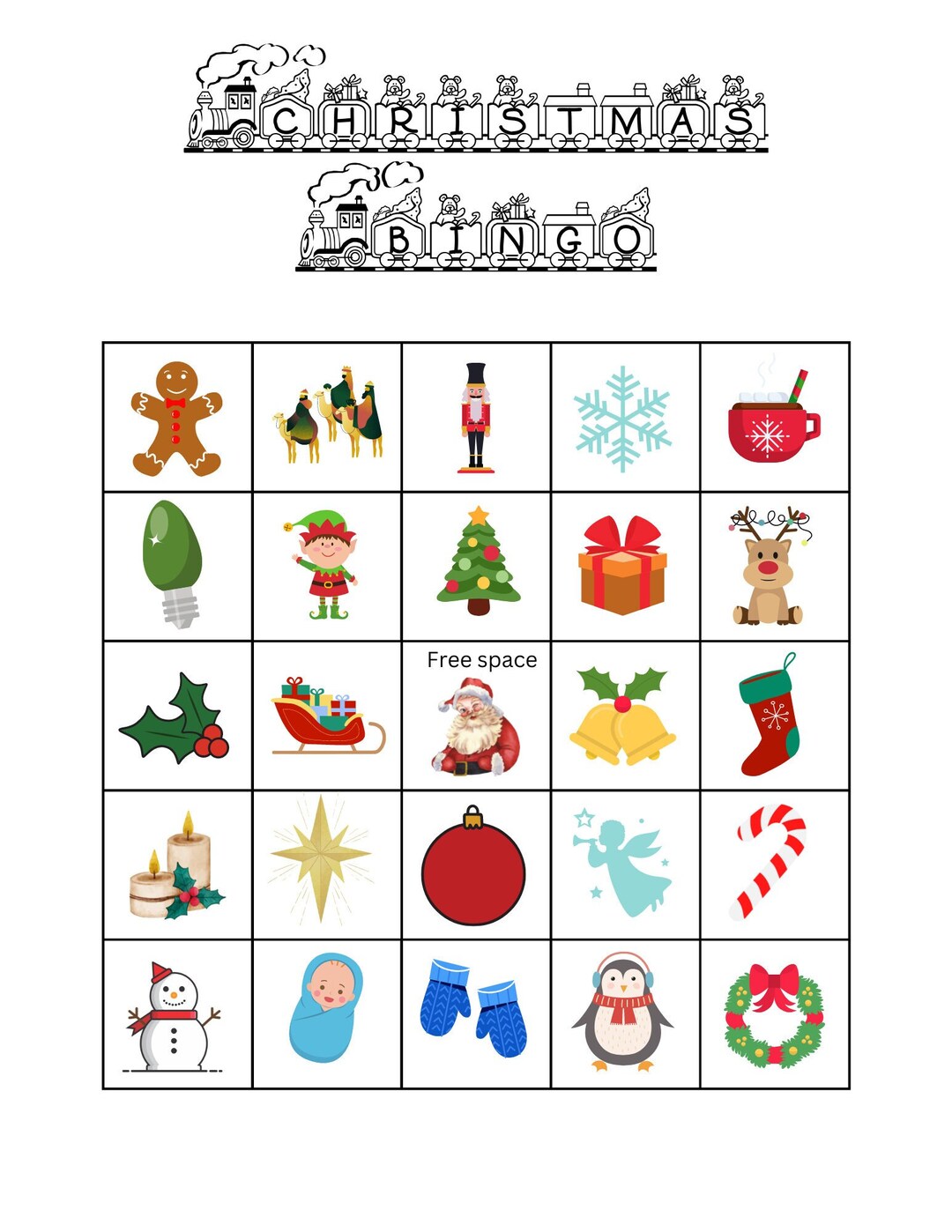 Christmas Bingo Printable - Etsy