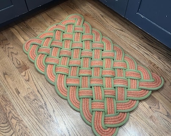 Alfombra de cuerda de escalada reciclada – Felpudo ecológico – Alfombra de entrada resistente – Regalo para escaladores – Alfombra de exterior - 76 x 46 cm