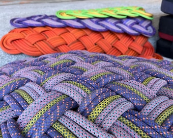 Custom Climbing Rope Rug – Made from Your Rope – Personalized Keepsake – Recycled Gear Gift – Handmade Rug for Climbers