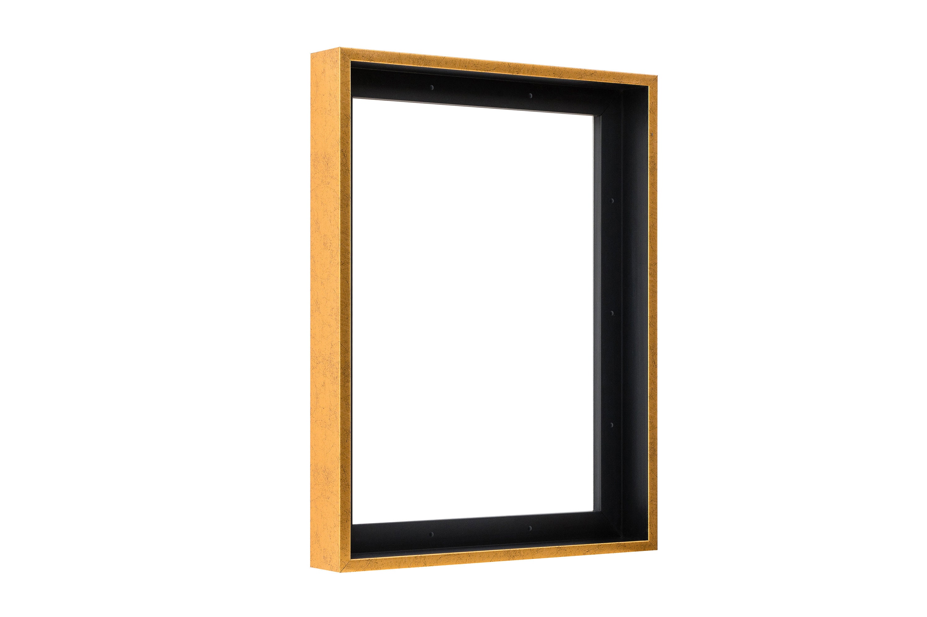 Moldura flutuante Pixy Canvas para pinturas em tela de 3,8 cm de profundidade, painéis de madeira e telas esticadas. A moldura flutuante acomoda pinturas de até 3,8 cm de profundidade.
