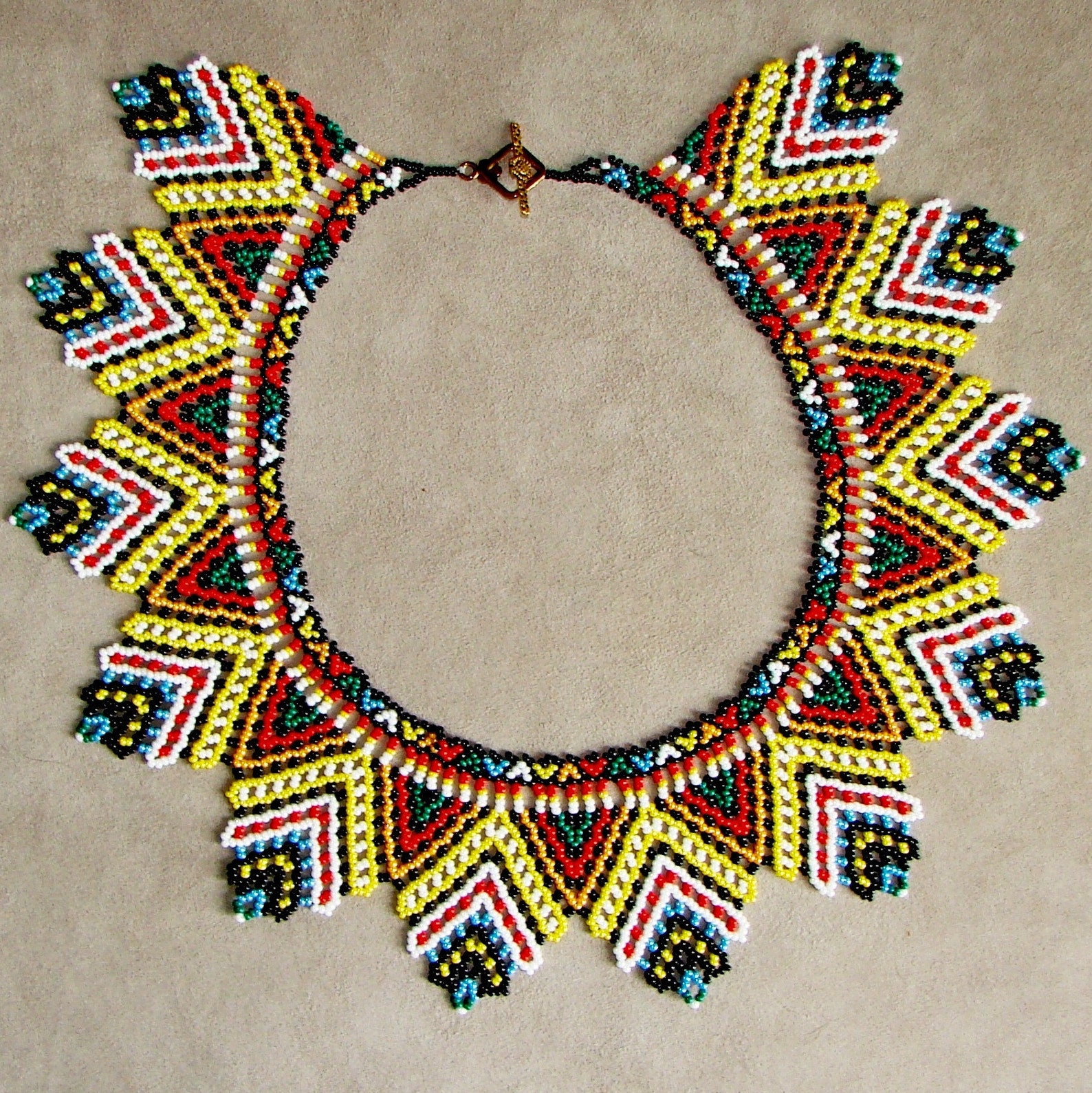 Mexican Necklace Heychol Bead Jewelry Bead Necklace Rainbow Etsy