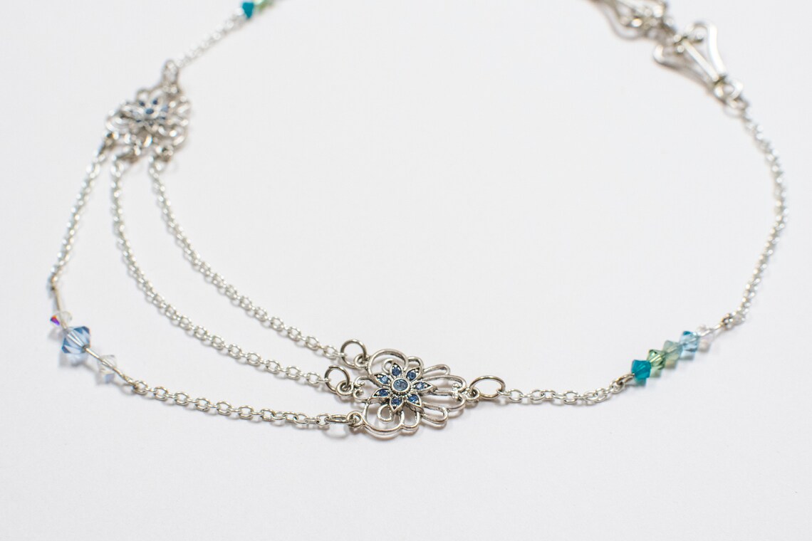 Triplestrand Chain Necklace Etsy