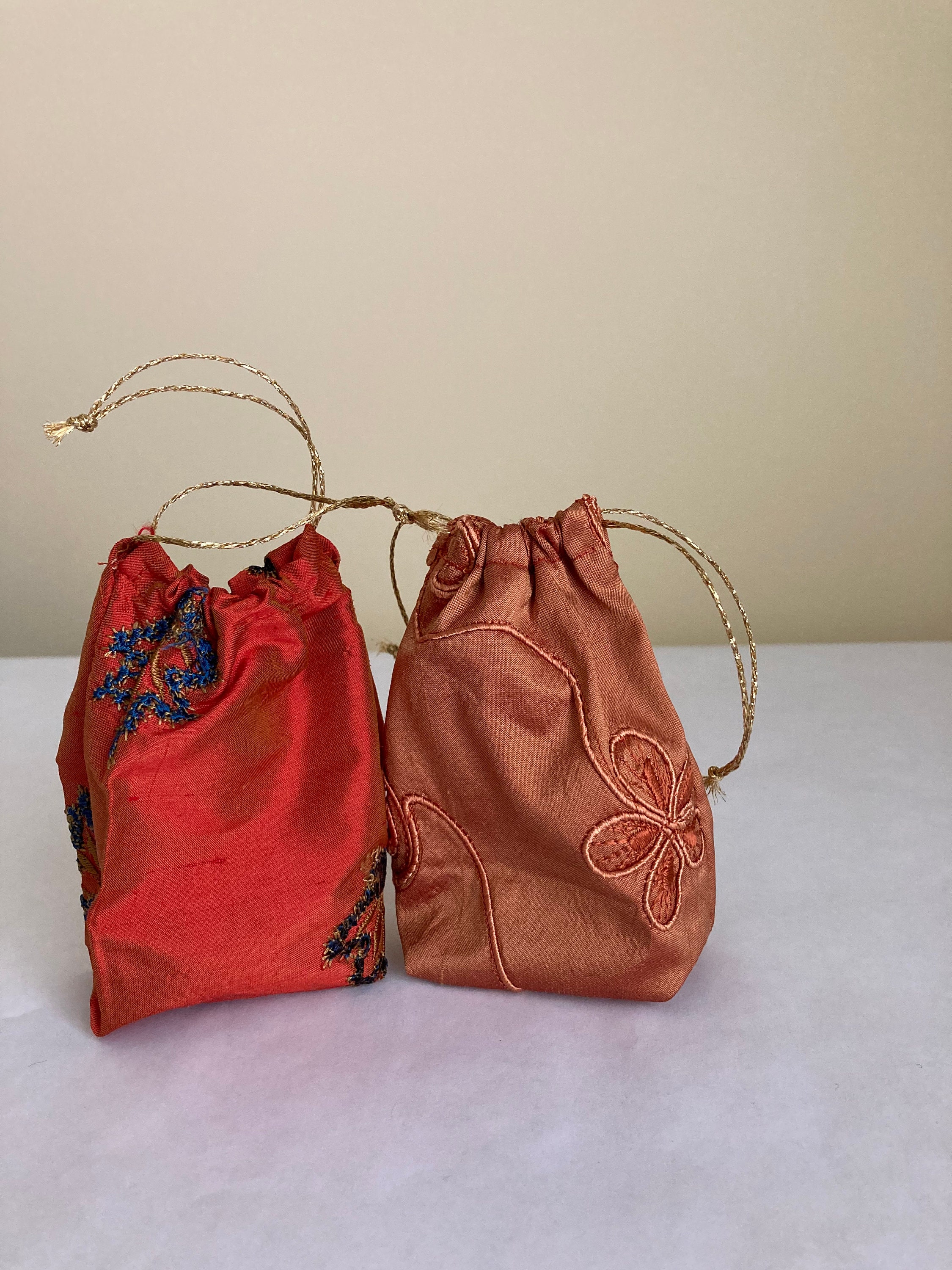 Pure Silk MEDIUM Drawstring Bags 5 pc set Etsy
