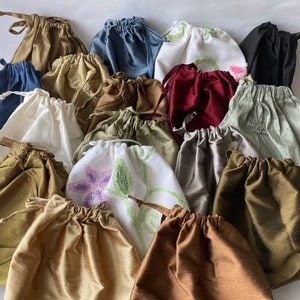 Pure Silk LARGE Drawstring Bags 5 pc set