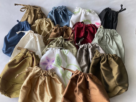 Large silk drawstring bags hotsell