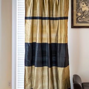 Silk curtains tab-top with lining