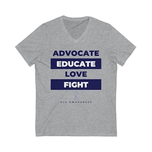 ALS Unisex Jersey Short Sleeve V-Neck Tee