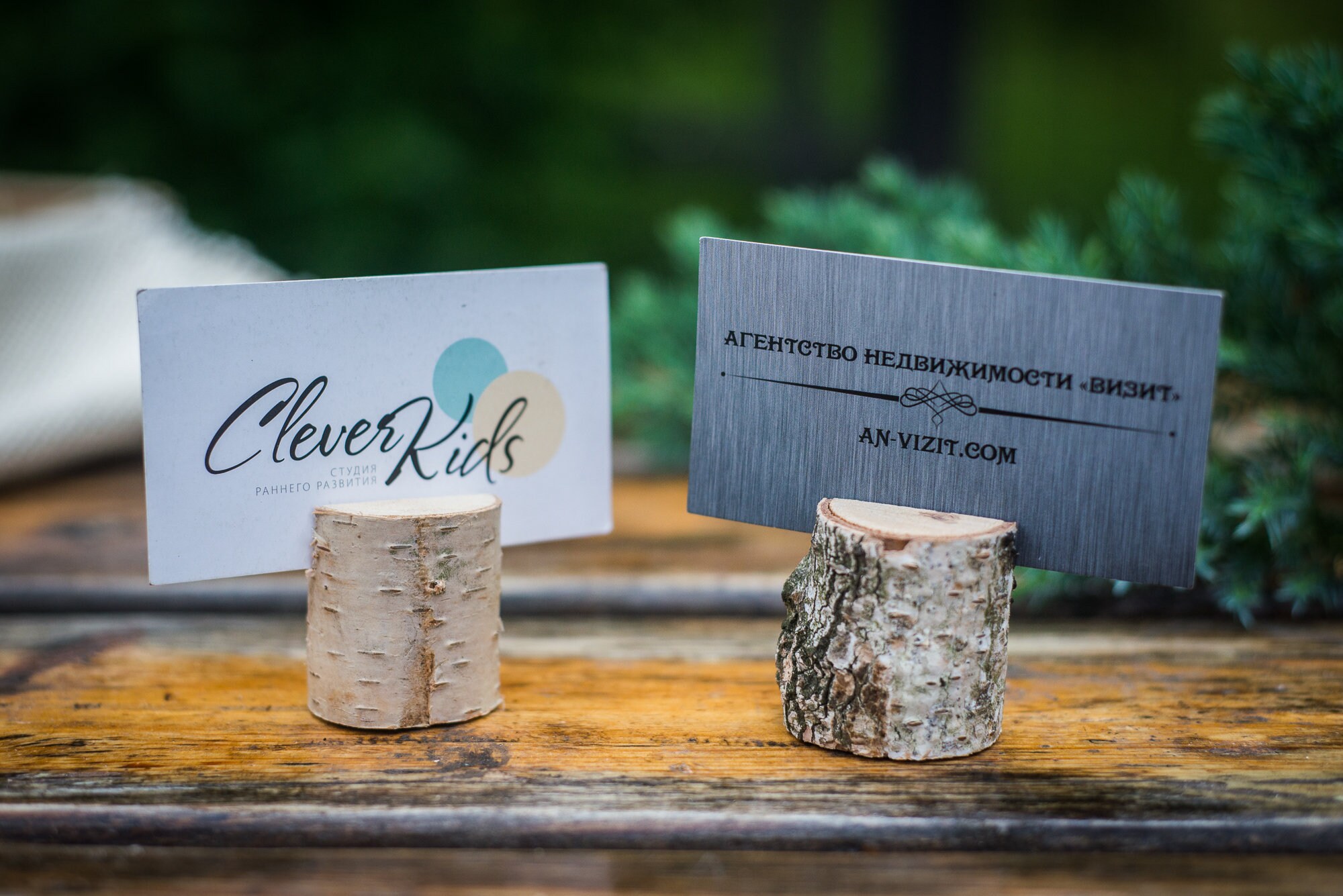 Wooden place card holders for rustic wedding table decoration Etsy
