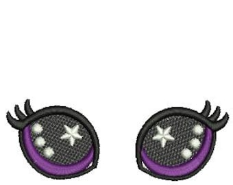 Embroidered eyes patches.