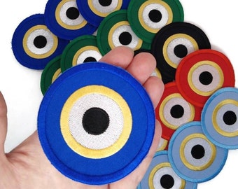 Big Evil eyes parches bordados para coser o planchar 3.15"(8cm.)