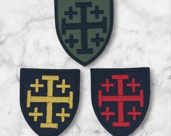 Jerusalem Cross Embroidered Patch – Christian Medieval Symbol.