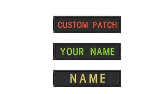 Embroidered Iron on / Velcro Name Patch. 