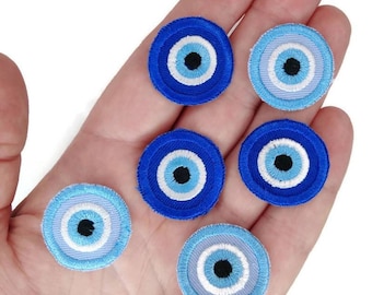 Tiny  Evil eyes embroidered SEW on/IRON on patches