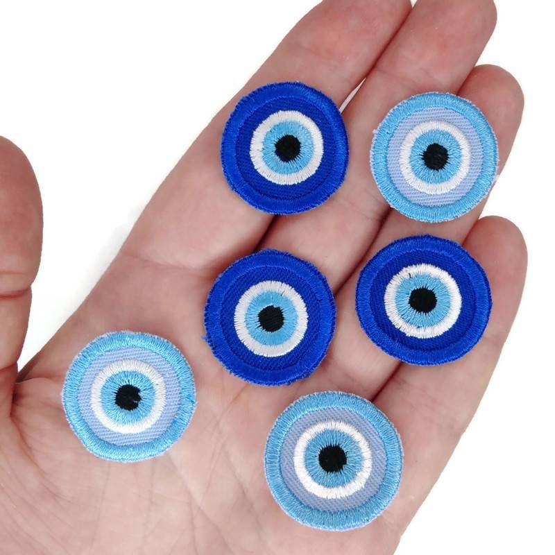 Tiny  Evil eyes embroidered SEW  IRON ON patches