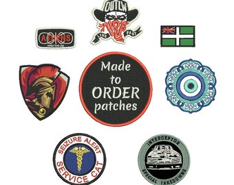 Custom embroidered patches.